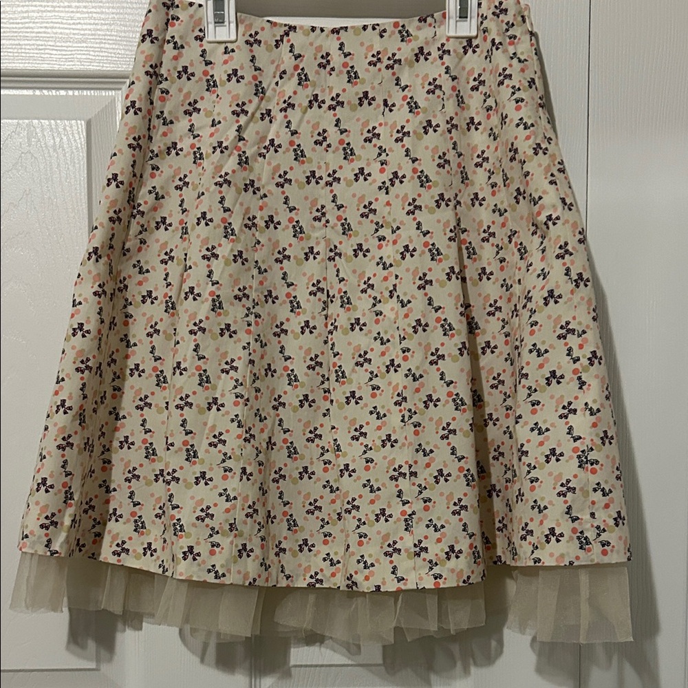 Floral Skirt with Tulle Hem